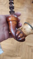 Antique pipe with a pipe stem! Marked signal: latzko carved tajtekko xlx.