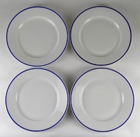 1J180 Régi kék szegélyes Zsolnay porcelán tányér készlet 4 darab