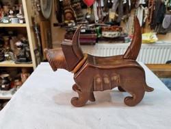 Wood carved dog