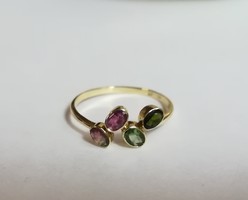 Gold ring with tourmaline stones