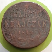 Magyarország szabadságharc 3 magyar krajczár, 1849