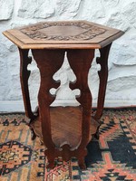 Restored carved antique pedestal table