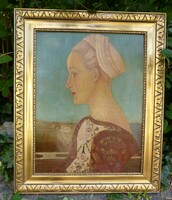 Antonio del Pollaiuolo másolat / fiatal hölgy portré.