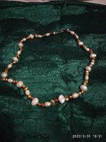 Gyöngy lánc, Nyaklánc valódi gyöngyökkel női ékszer pearl necklace