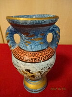 Görög terrakotta váza, magassága 13,5 cm. Eredeti másolata. Vanneki! Jókai.