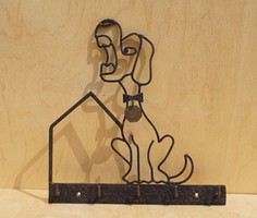 Ritkaság 1971 Vadászati Világkiállítás Budapest kovácsoltvas vadászkutya kutya falidísz kulcstartó