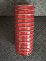 Gyönyörű piros-zöld reliefes üveg váza