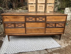 Rare, special, marked midcentury, bassett furniture, chest of 9 drawers