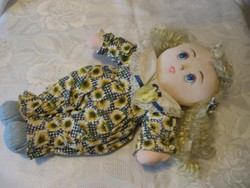 Blonde textile craft rag doll