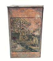 Antique Chinese Large Tin Can Tin Cup Storage Box 1900s China Japan Asia