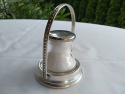 Jelzett svájci ezüst sótartó szoróval