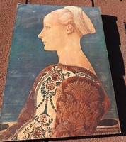 Antique painting print on wooden board