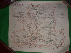 1957. Old police county map of Csongrád county after the administrative transformations according to the pictures