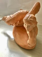 Tóth vali terracotta ceramic female figurine sculpture