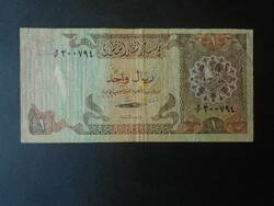 27 Old banknote - qatar p7 1 riyal 1980 f