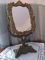 Barokk bronz-réz asztali tükör