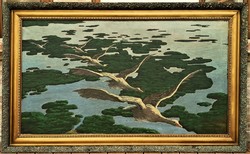 Hatalmas 209x128cm !!! Rónay Kázmér (1883-1971) Velencei tó c. festménye Eredeti Garanciával !