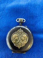 Antique pocket watch with Franciscan Joseph gold decoration!