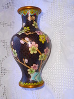 15 Cm cloissoné enamel, compartment enamel vase