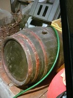 Old wooden wine barrel