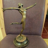 Art deco bronz szobor 29 cm