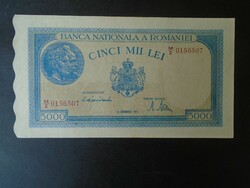 27 19 Old banknote - Romania 5000 lei 1944 (Oct 10) Aunc