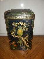 antik nagyméretű teás doboz fémdoboz 35cm