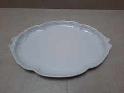 White Herendi Porcelain Sash Plate, Cake Serving Plate