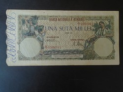 27  27  Régi bankjegy  -  ROMÁNIA 100000  Lej  1945 (aug.7.) VF