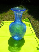 Karcagi berekfürdői kék fátyolüveg váza