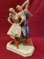Couple of Hungarian figures dancing in Herend