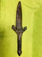 Xviii-xix. Century Hindu, Asian dagger, bronze dagger, with case