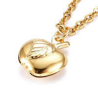 GYERMEKNEK Orvosi acél "aranyalma" medál lánccal arany színű,könnyű szép nyaklánc.