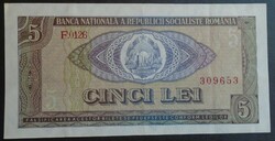 27  71  Régi bankjegy  -  ROMÁNIA 5  Lej  1966   XF