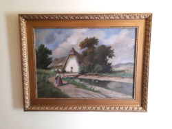 Antique large carpentry Augustine painting