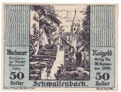 Austrian emergency money 50 heller 1920