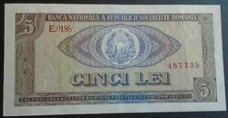 27  69  Régi bankjegy  -  ROMÁNIA 5  Lej  1966   XF++