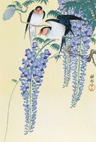 Ohara Koson  - Fecskék - vakrámás vászon reprint
