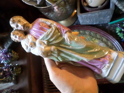 23 cm -es , porcelán Szent József szobrocska , sérülésmentes állapotban .