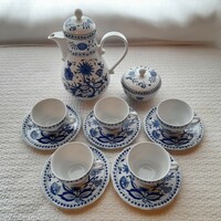 Hagymamintás Kahla Zwiebelmuster teás készlet 5 csészével és aljjal