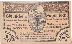 Austrian emergency money 20 heller 1920