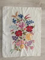 Hand embroidered floral pillowcase