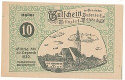 Austrian emergency money 10 heller 1920