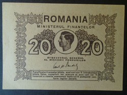 27  47  Régi bankjegy  -  ROMÁNIA 20  Lej  1945 aUNC