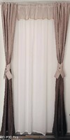 Brown and white curtain set for narrower window new