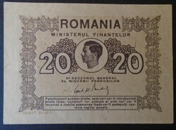 27  48  Régi bankjegy  -  ROMÁNIA 20  Lej  1945 aUNC