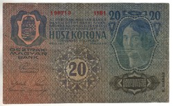 20 korona 1913 2. auflage osztrák bélyegzés 1.
