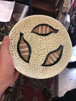 Cracked ceramic bowl, bezerédy lajos, 18 cm in size.