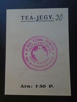 17 16 Hungary - tea ticket - pestszentlőrinc 1 pengő 50 fillers - 1930-40