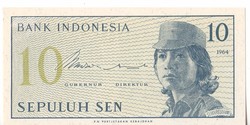 Indonesia 10 sen 1964 aunc